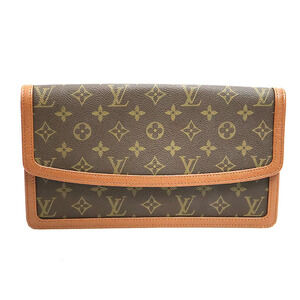 Louis Vuitton Pochette Dame Clutch Bag Monogram Brown Leather